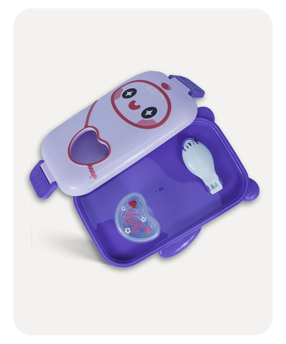 Cartoon Panda Lunch Box - Blue Purple