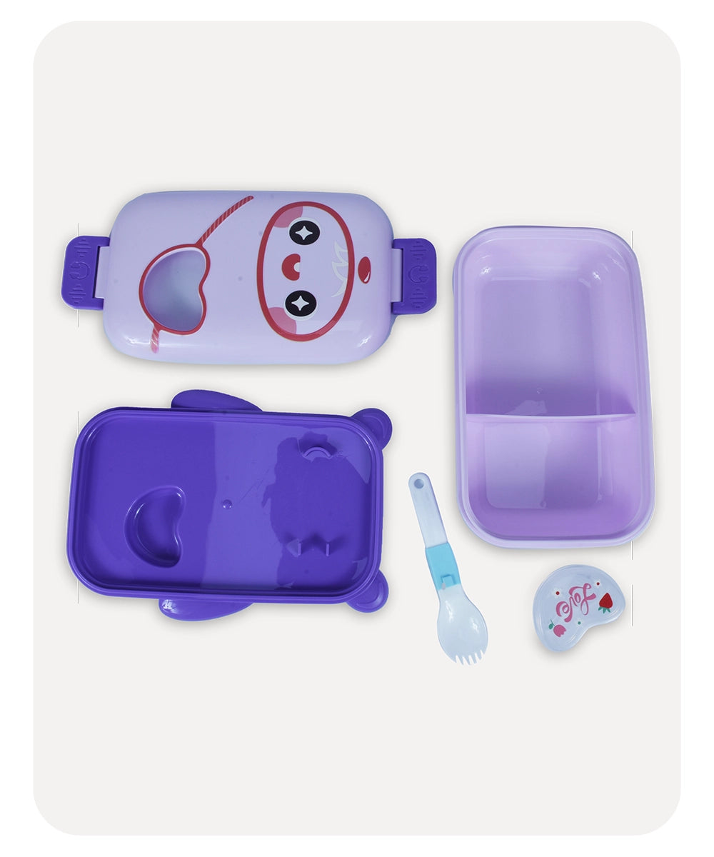 Cartoon Panda Lunch Box - Blue Purple