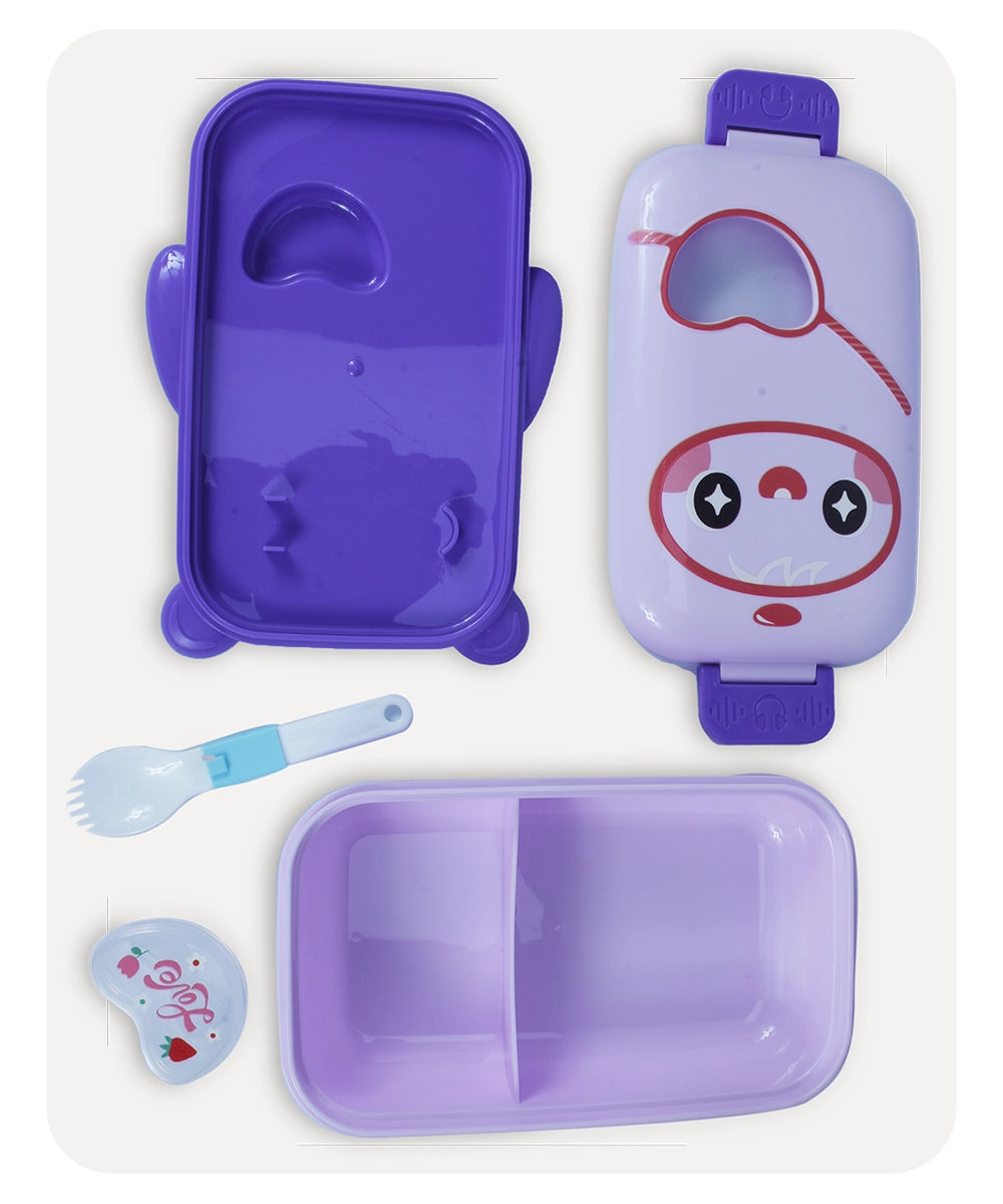 Cartoon Panda Lunch Box - Blue Purple