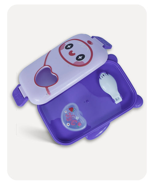 Cartoon Panda Lunch Box - Blue Purple