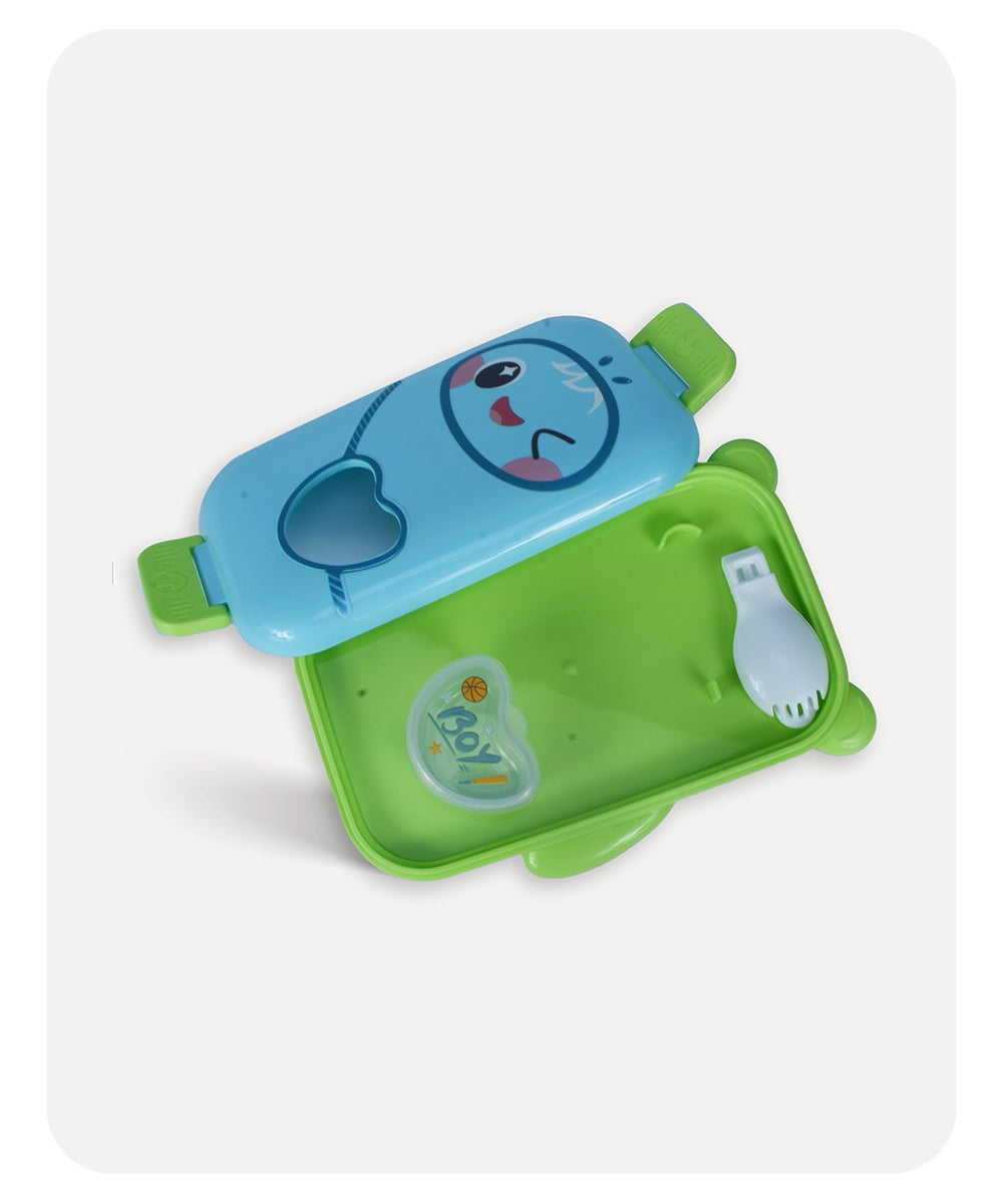 Cartoon Panda Lunch Box - Sky Blue Green