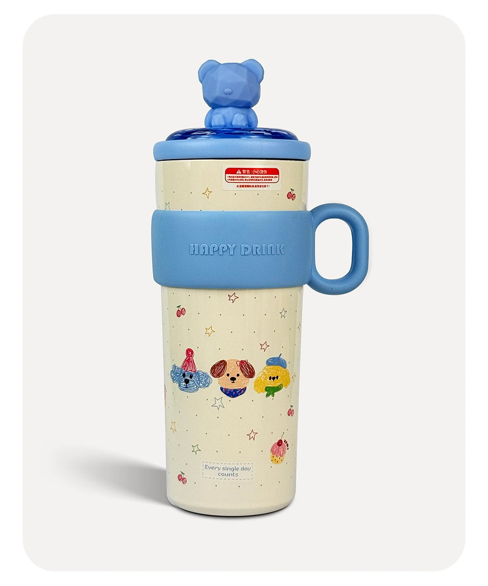 Happy Drink Vacuum Bottle - Blue - 630ml