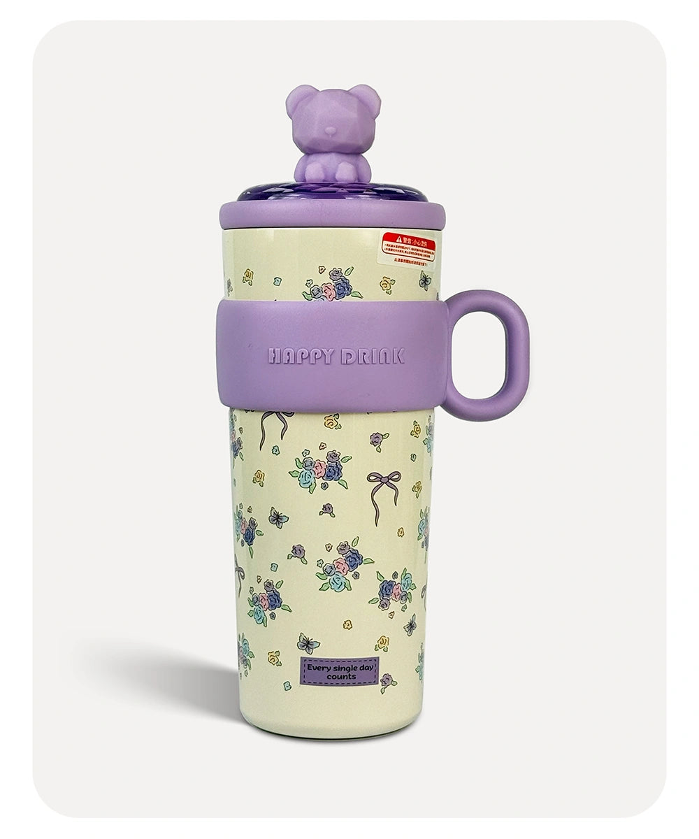 Happy Drink Vacuum Bottle - Purple - 630ml