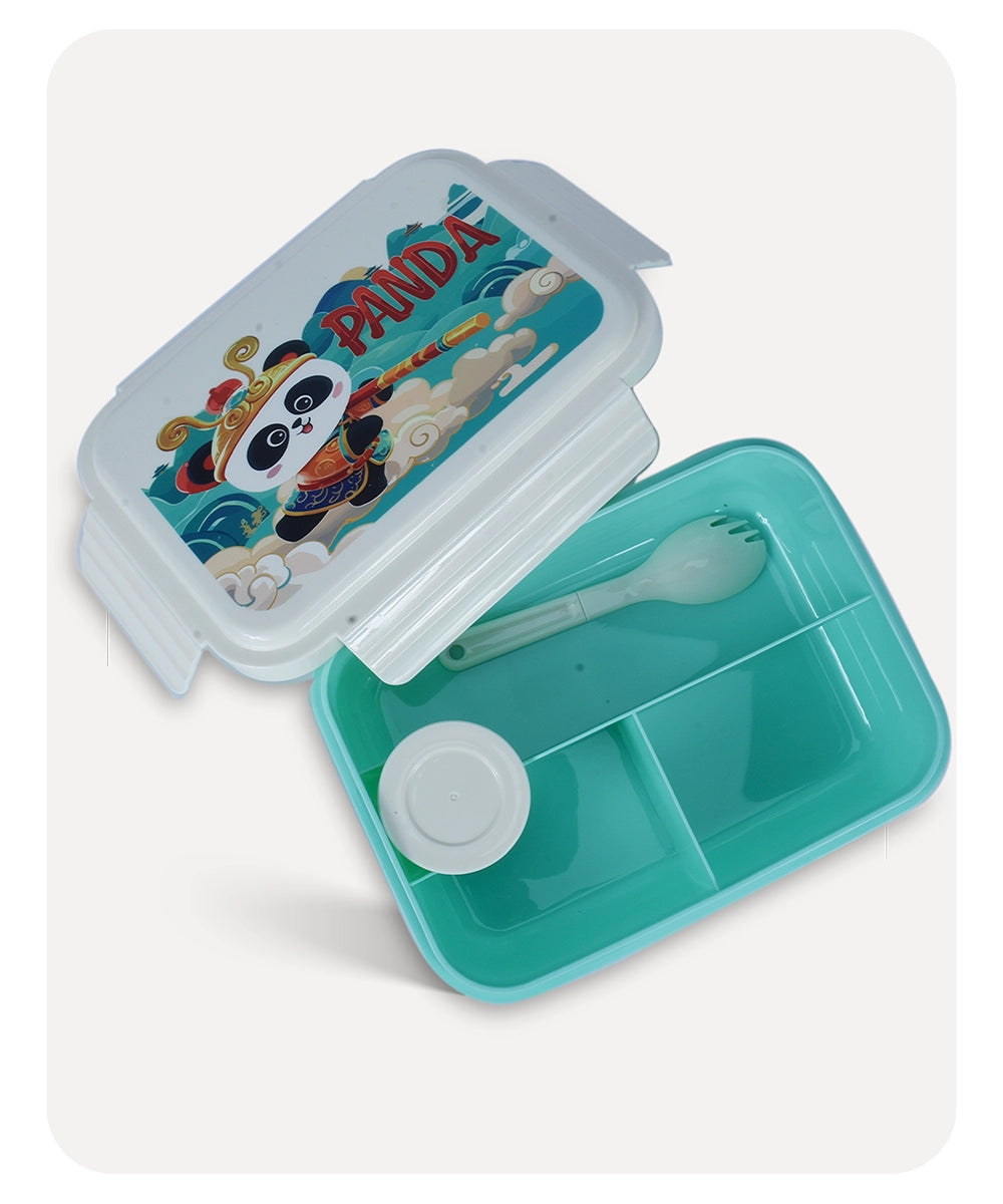 Panda Cute Lunch Box - Offwhite Green