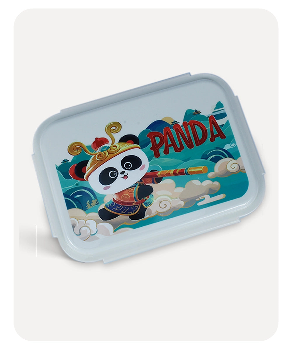Panda Cute Lunch Box - Offwhite Green