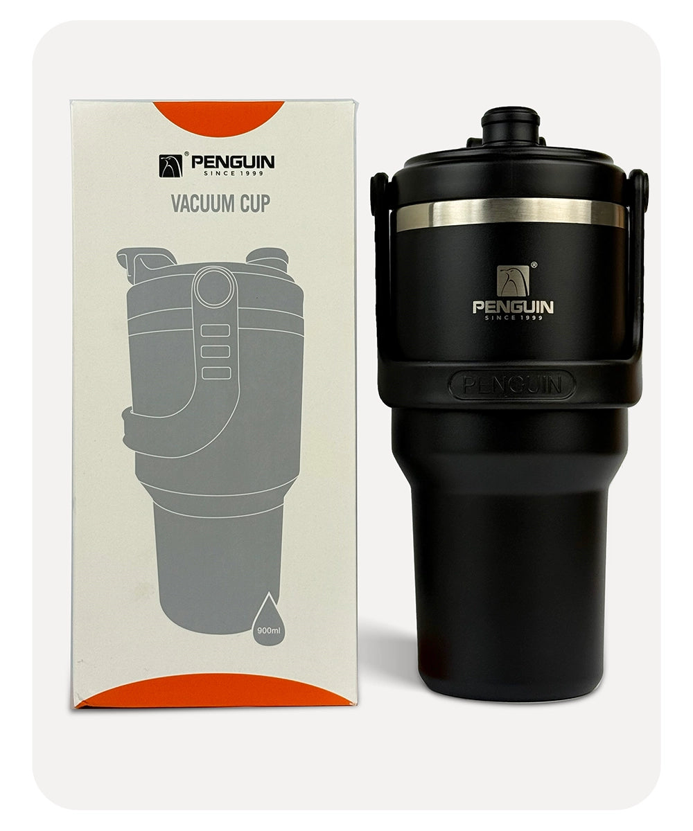 Penguin Double Vacuum Bottle - Black - 900ml