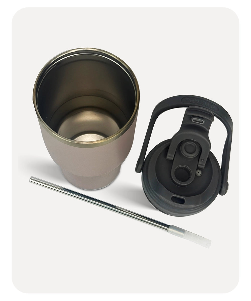 Penguin Double Vacuum Bottle - Grey - 900ml