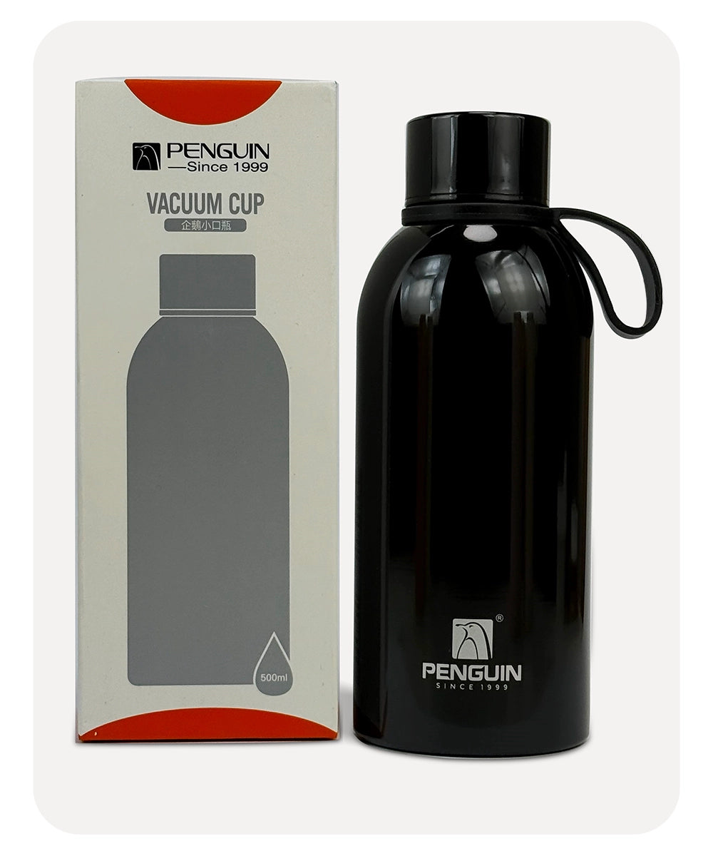 Penguin Round Vacuum Bottle - Black - 500ml