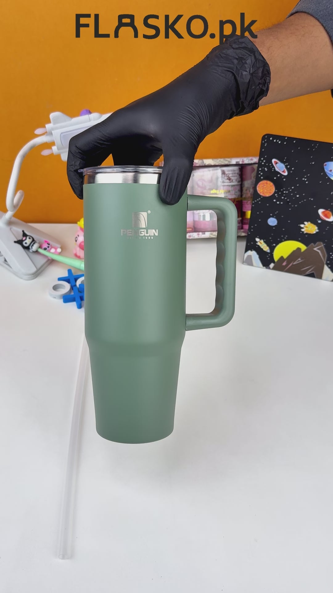 Penguin Tumbler - Green - 900ml