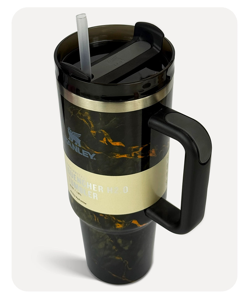 Stanley Quencher H2.0 Tumbler - Black Marble - 40 0Z | 1.18L