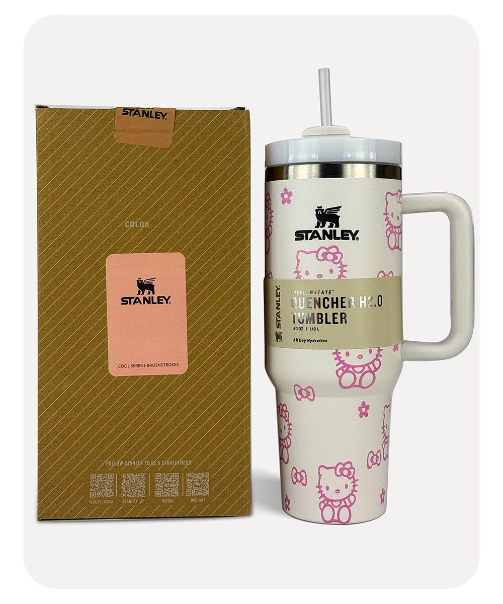 Stanley Quencher H2.0 Tumbler - Lite Pink Kitty - 40 0Z | 1.18L