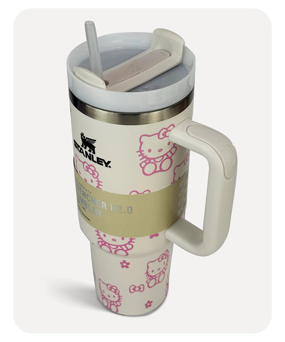 Stanley Quencher H2.0 Tumbler - Lite Pink Kitty - 40 0Z | 1.18L