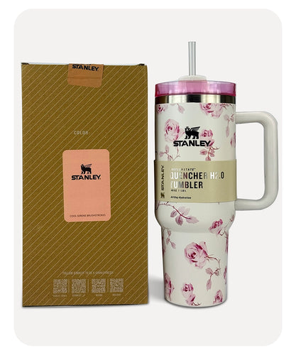 Stanley Quencher H2.0 Tumbler - Lite Pink Flower - 40 0Z | 1.18L