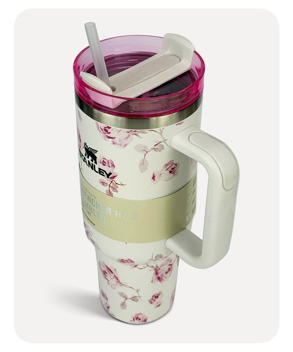 Stanley Quencher H2.0 Tumbler - Lite Pink Flower - 40 0Z | 1.18L