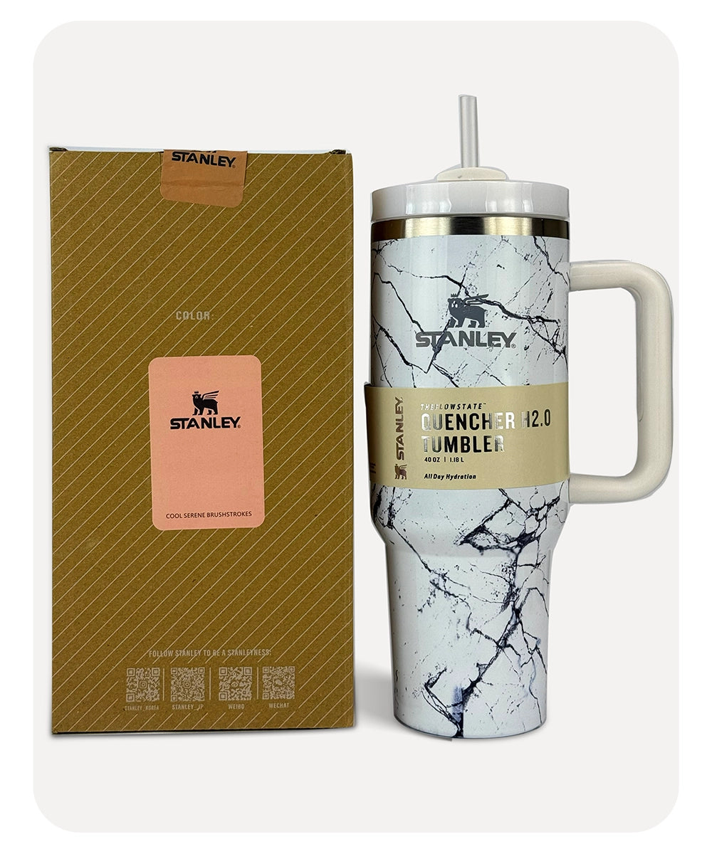 Stanley Quencher H2.0 Tumbler - Offwhite Marble - 40 0Z | 1.18L