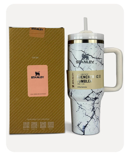 Stanley Quencher H2.0 Tumbler - Offwhite Marble - 40 0Z | 1.18L