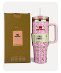 Stanley Quencher H2.0 Tumbler - Pink Flower - 40 0Z | 1.18L