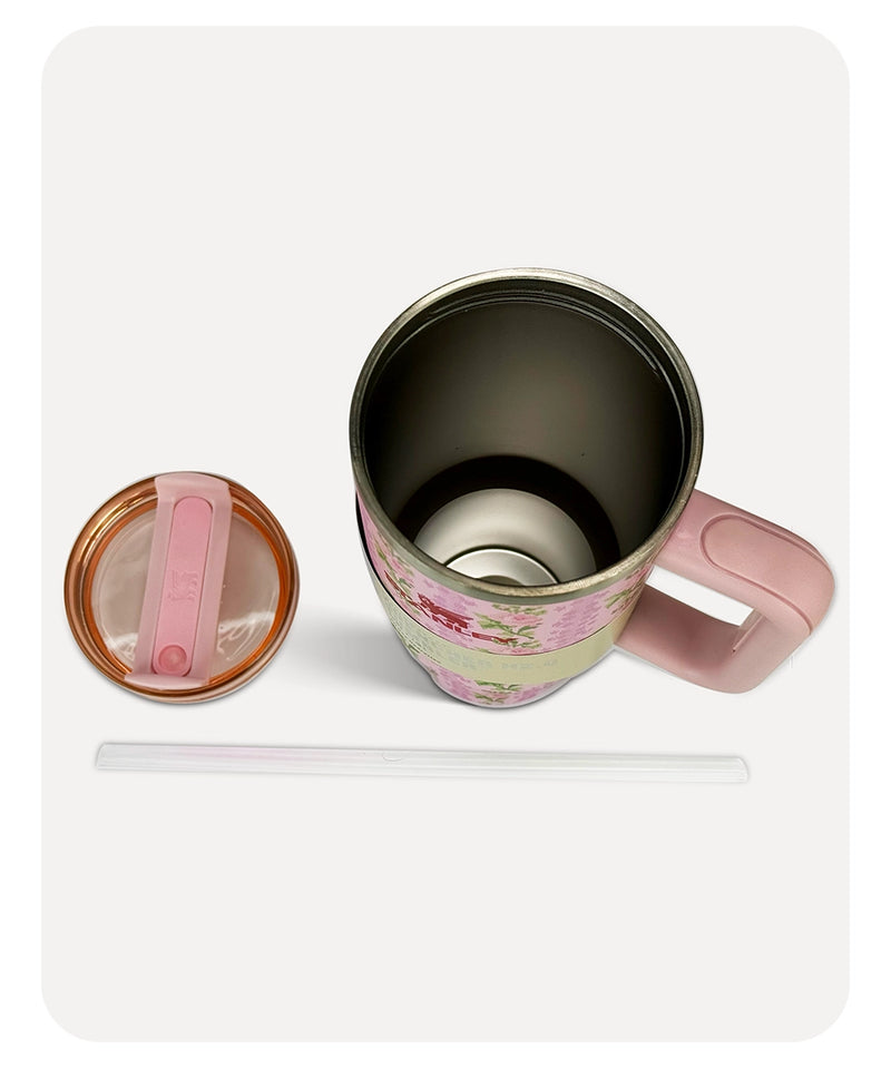 Stanley Quencher H2.0 Tumbler - Pink Flower - 40 0Z | 1.18L