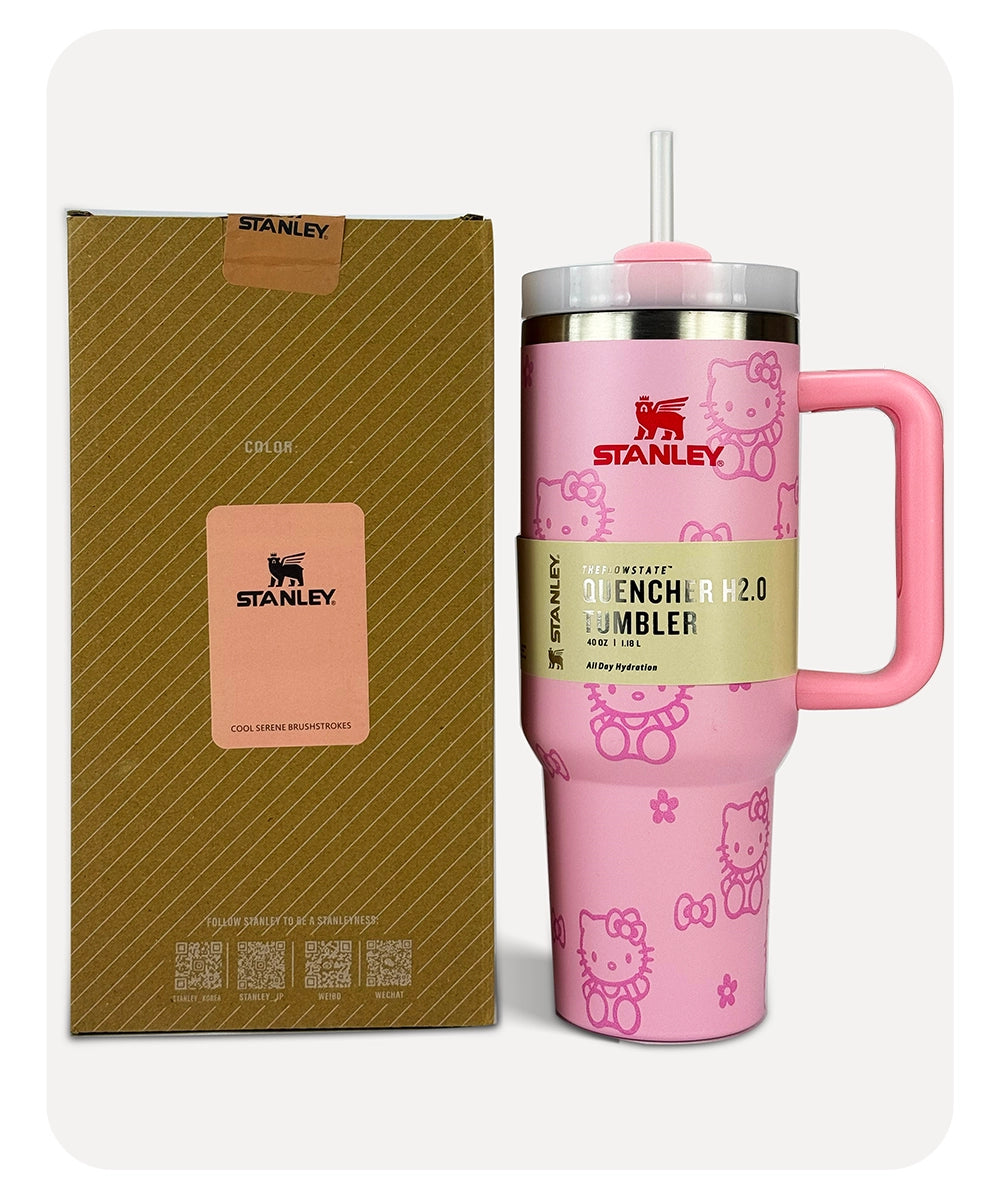 Stanley Quencher H2.0 Tumbler - Pink Kitty - 40 0Z | 1.18L