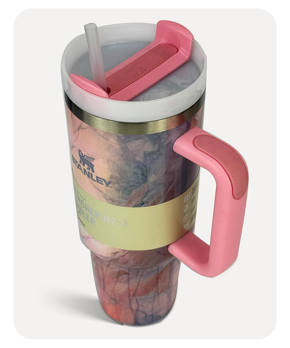 Stanley Quencher H2.0 Tumbler - Pink Marble - 40 0Z | 1.18L