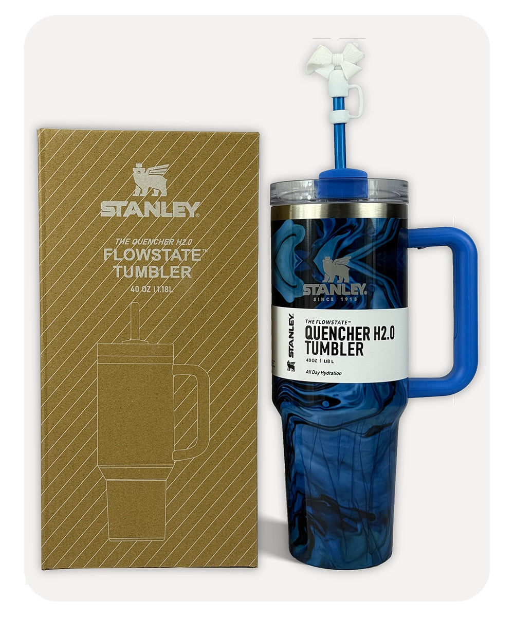 Stanley Quencher H2.0 Tumbler - Dark Blue Marble - 40 0Z | 1.18L
