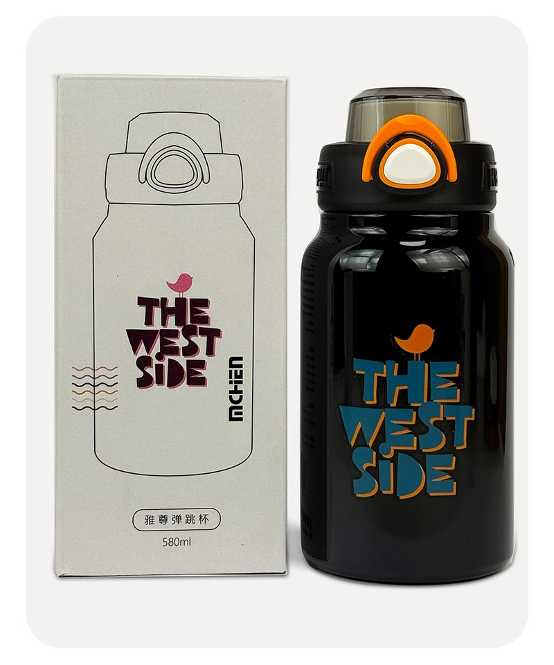 The West Side Vacuum Bottle - Black - 580ml